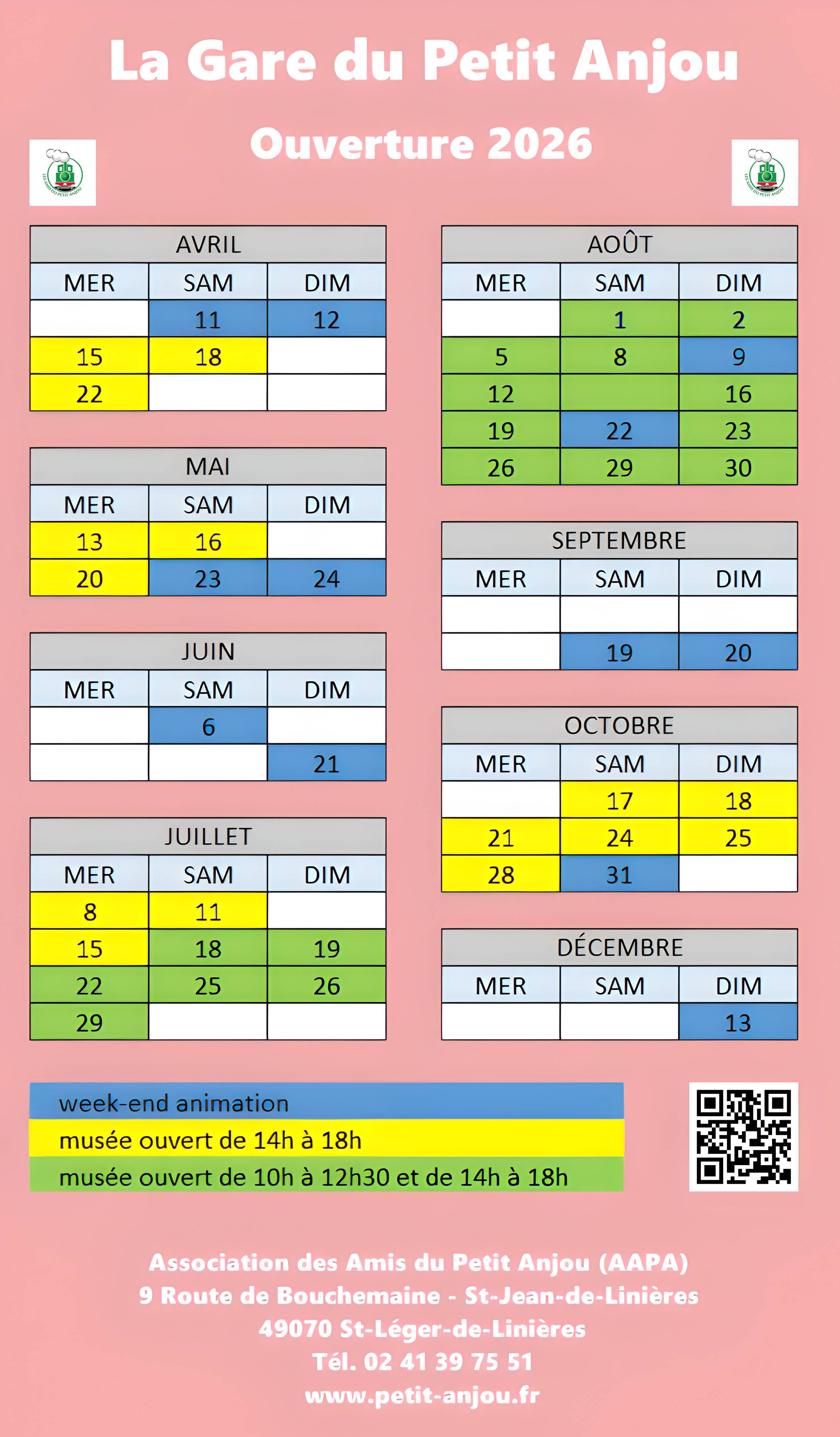 Calendrier AAPA 2026
